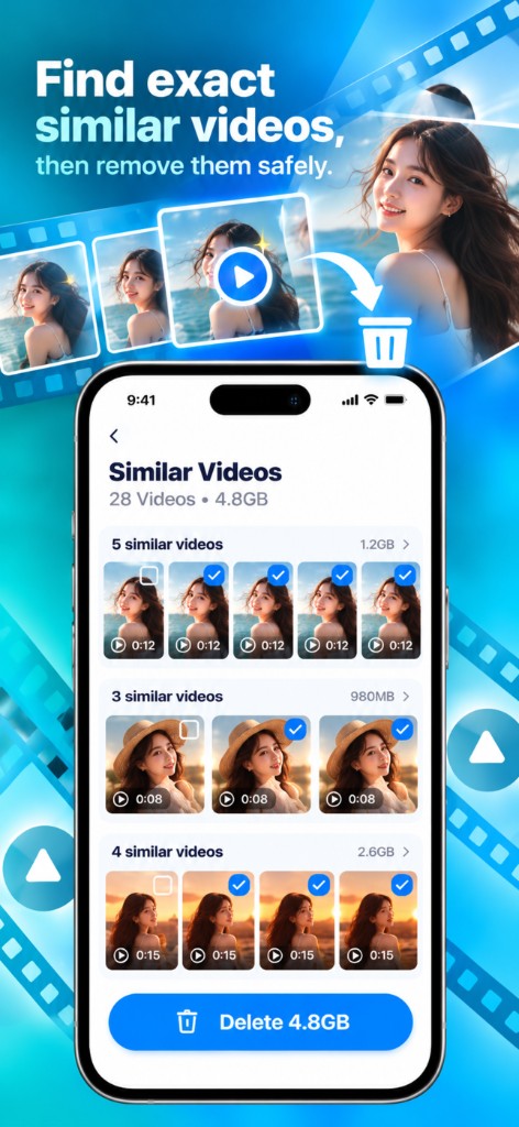 Find similar videos and reclaim storage